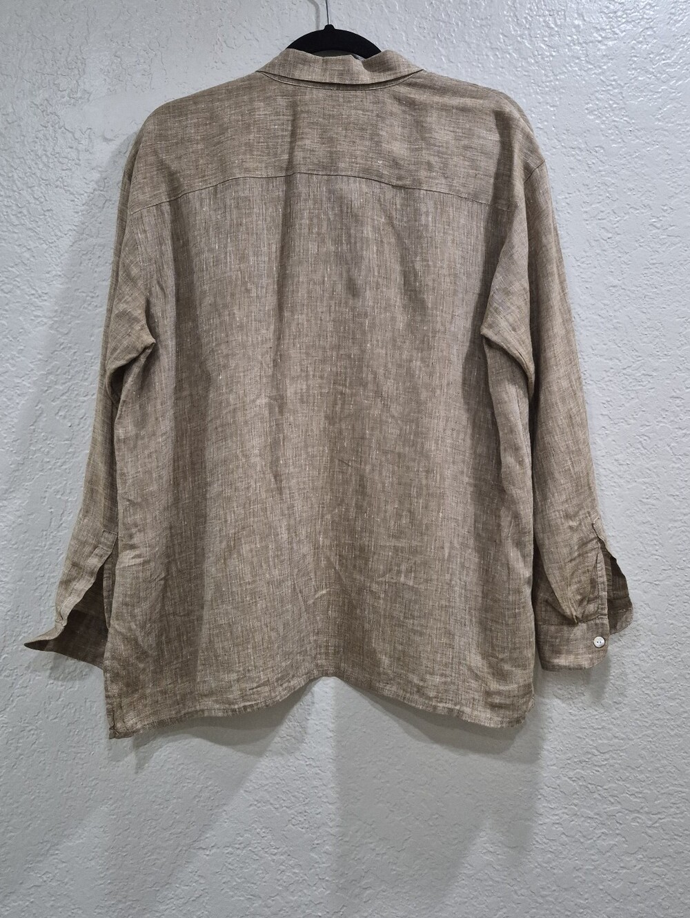 J. Jill Love Linen 100% Linen Button-Up Shirt M | Natural Beige Relaxed Blouse - Picture 4 of 9